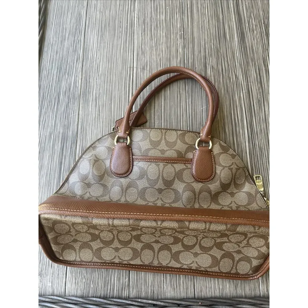Coach Signature Sierra Satchel Leather Dome Bag Beige Brown F27584 - Picture 7 of 12